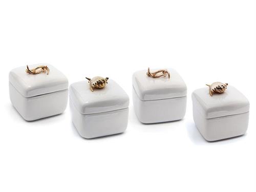 BOX PORCELLANA GOLD ANTLER CM12X12 ASS BIANCO  LUCIDO/MATT