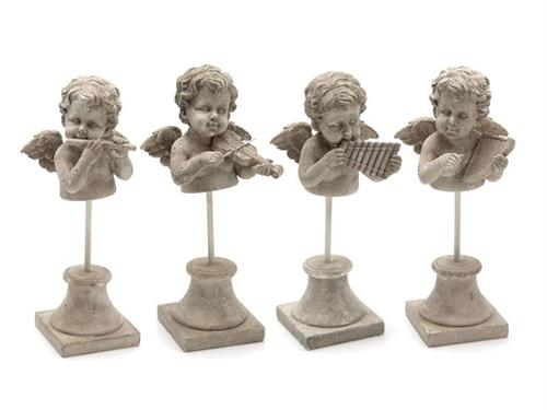 ANGELO IN RESINA SU BASE CM15X11X32 ASS ANTIQUE