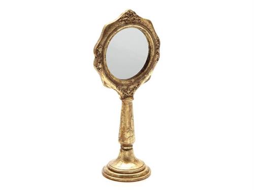 SPECCHIO DA APPOGGIO IN RESINA  CM 18X12X40 ORO