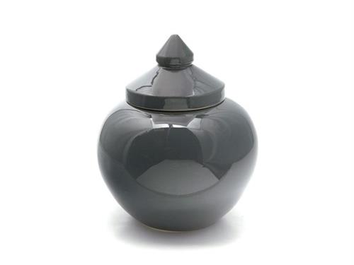 VASO PALLA YASHIO C/COPERCHIO D27 H30 ANTRACITE LUCIDO