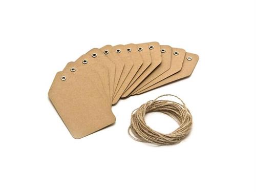 SET 12PZ CARTELLINI IN CARTONE CM6X11 NATURAL