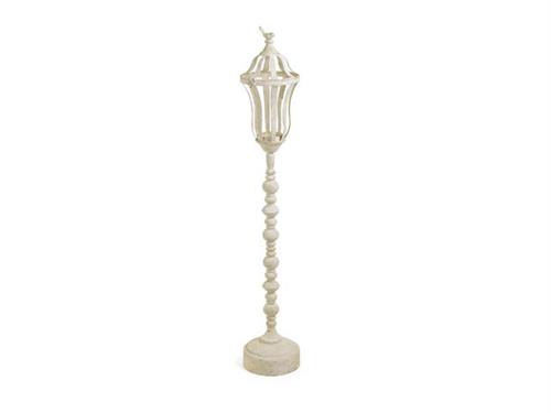 LANTERNA METAL H120  CON BASE PESANTE RUSTIC CREAM