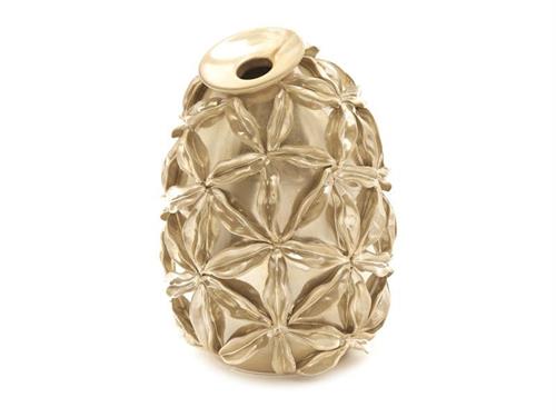 VASO CERAMICA SURABAYA D21 H31 ORO PERLA