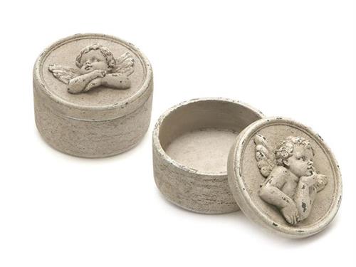 COFANETTO C/ANGELO D8 H6 RESINA ASS ANTIQUE