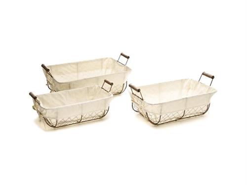 SET 3PZ CESTI RETTANGOLARI MOLLY CM43X15-39X13-34X12 COPPER