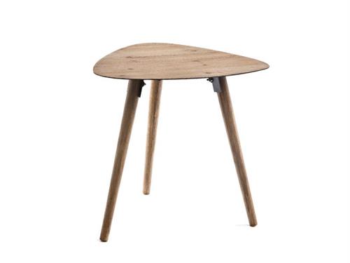 TAVOLINO TRINAGOLARE LEGNO E FERRO CM46X58X54