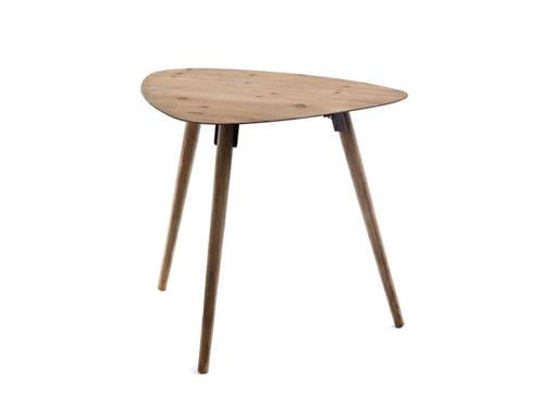 TAVOLINO TRINAGOLARE LEGNO E FERRO CM68X55X58