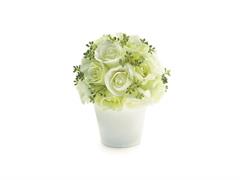 VASO C/ROSELLINE AURORA D12 H15 BIANCO-VERDE