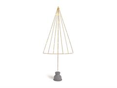 ALBERO METAL GRID  C/LUCI  LED A BATTERIA CM36X90 ORO