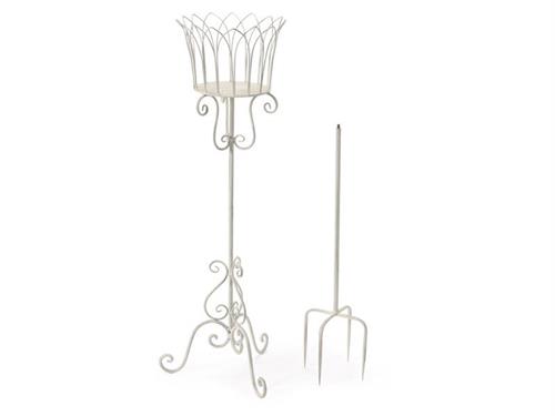 TRESPOLO METAL CM 35X32X98 C/DOPPIA BASE BIANCO