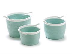 SET 3PZ CESTI PAPER CM45X37-40X32-35X27 ACQUA/BIANCO