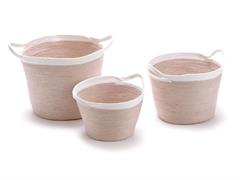 SET 3PZ CESTI PAPER CM45X37-40X32-35X27 SALMONE/BIANCO