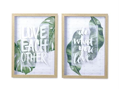 QUADRO PLEXI LEAF CM50X70 ASS VERDE