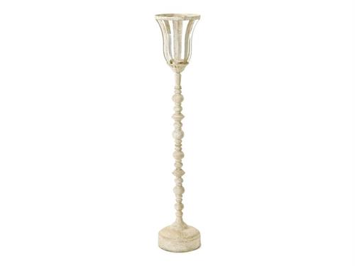 LANTERNA METAL H110  CON BASE PESANTE RUSTIC CREAM