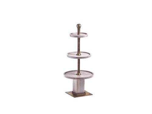 ETAGERE LEGNO E ALLUMIO X3 CM50X50X130 ORO ANTICO