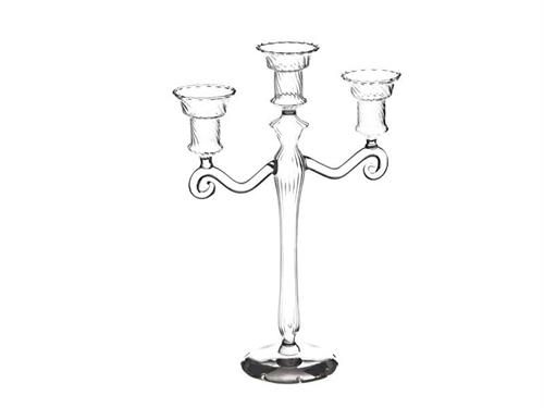 CANDELABRO VETRO HELEN X3 CM25X10X33 TRASPARENTE