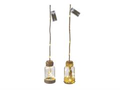 BOTTIGLIA VETRO BEACH C/LED CM8X17 ASS