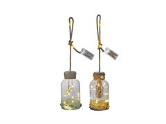 BOTTIGLIA VETRO BEACH C/LED CM11X20 ASS