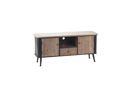 MOBILE BASSO MODERN METALLO E LEGNO CM123X37X57 ANTRACITE