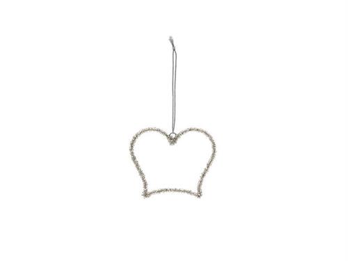 DECORAZIONE CORONA PERLINE D9 H12 SILVER