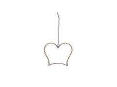 DECORAZIONE CORONA PERLINE D9 H12 SILVER