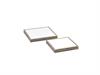 SET 2PZ VASSOI METAL C/SPECCHIO CM38X38X5-32X32X5 BRONZO/ORO