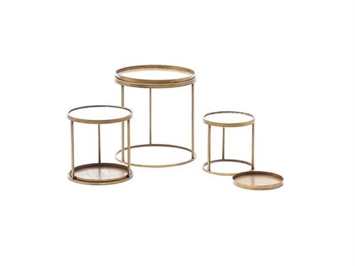 SET 3PZ STRUTTURE TONDE C/SPECCHIO E VASSOIO RIMOVIBILI MAX CM40X40