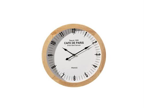 OROLOGIO TONDO CAFE DE PARIS CM40X40 LEGNO/BIANCO