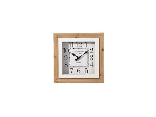 OROLOGIO QUADRATO KENSINGTON STATION CM40X40 LEGNO/BIANCO