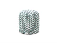 POUFF TONDO CM38X40 CORDA AZZURRO-BIANCO
