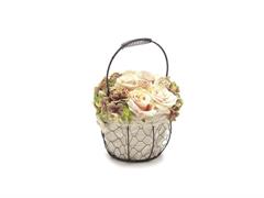 CESTO CON ROSE E ORTENSIE CM20X20X30 ASS