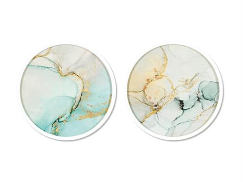 QUADRO TONDO REFLEX SU LEGNO C/CORNICE CM40X40 ASS MULTI