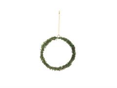 DECORAZIONE CERCHIO PERLINE D15 VERDE-ROSSO