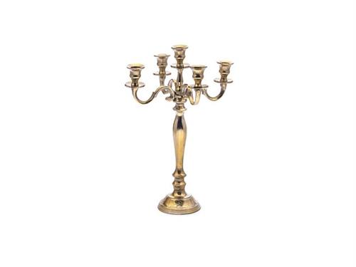 CANDELIERE LUMIERE X5 D29 H42 ALLUMINIO ORO