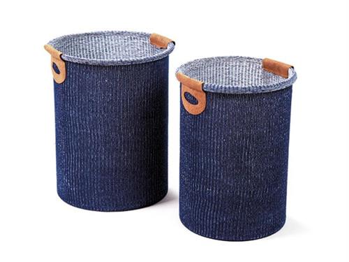 SET 2PZ CESTI TONDI COTTON CM42X55-39X52 BLU