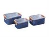 SET 3PZ CESTI RETTANGOLARI COTTON CM43X31X20-38X28X19-33X23X16 BLU