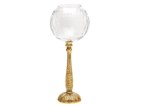 COPPA VETRO ROYAL C/BASE ORO D15 H39 ORO