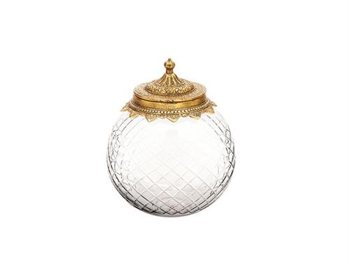 BARATTOLO VETRO ROYAL D20 H25 ORO