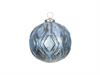 DECORAZIONE SFERA VETRO ROMBI D13  BLU