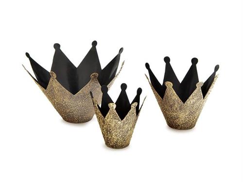 SET 3PZ CORONE METAL 23X15-17X14-11X12 ANTIQUE GOLD