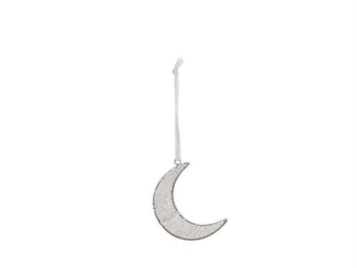 DECORAZIONE LUNA PERLINE D3 H10 BIANCO