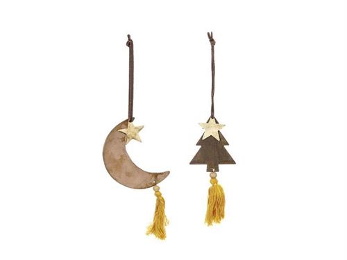 DECORAZIONE METAL ALBERO/LUNA C/NAPPA D7 H18 MULTI