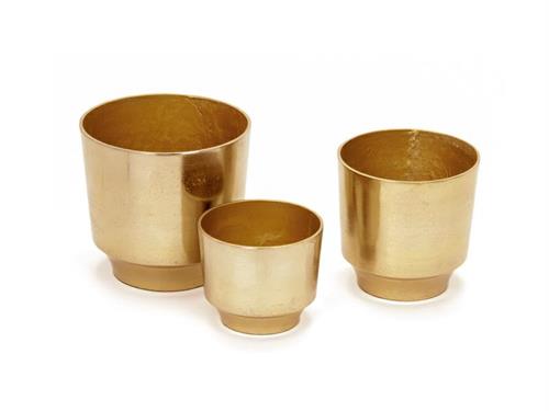 SET 3PZ CASPO' ALLUMINIO PESANTE VENUS CM 22X21-18X18-16X13 ORO