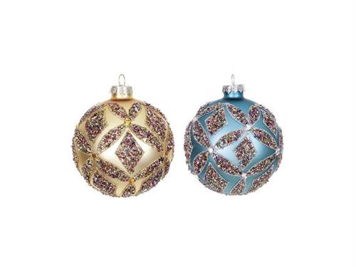 DECORAZIONE SFERA VETRO RHOMBUS D8 ASS
