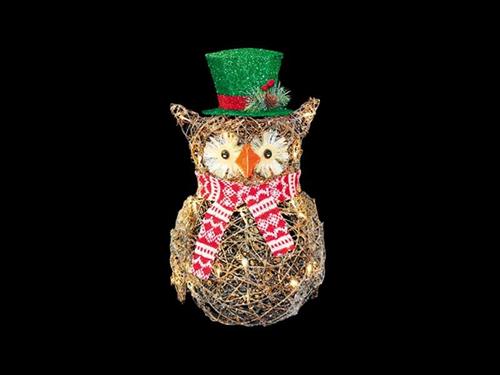 GUFETTO RATTAN C/20 LUCI LED A BATTERIA (3xAA) H55 NATURAL