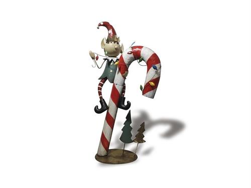 ELFO SHINNY METALLO SU CANDY CANE CM96X35X183 MULTI