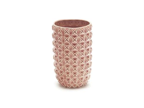 VASO CERAMICA SUEDE D13 H21 ROSA