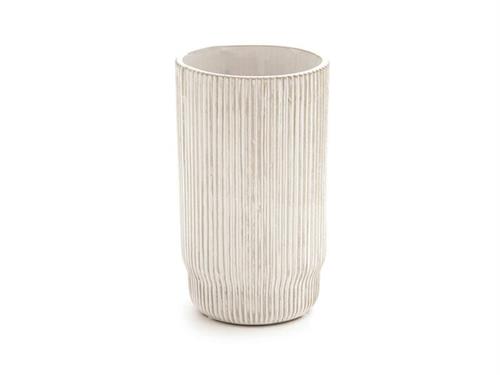 VASO CERAMICA BARS D12 H20 BIANCO