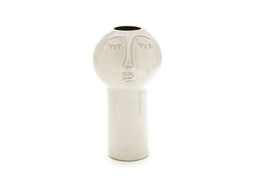 VASO FACE CERAMICA D15 H28 BIANCO