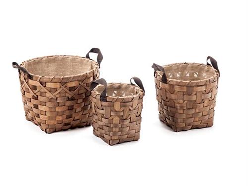 SET 3PZ CESTI TRESSER TONDI C/JUTA E MANICI CM39X30-32X27-25X23 MARR